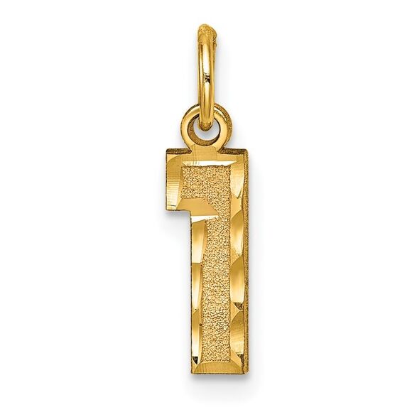 14k Yellow Gold, Varsity Collection, Small D/C Pendant Number 1 - Picture 1 of 5